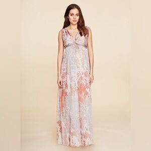 Isabella Oliver Lexington Silk Maternity Floor Length Dress, Sz 4